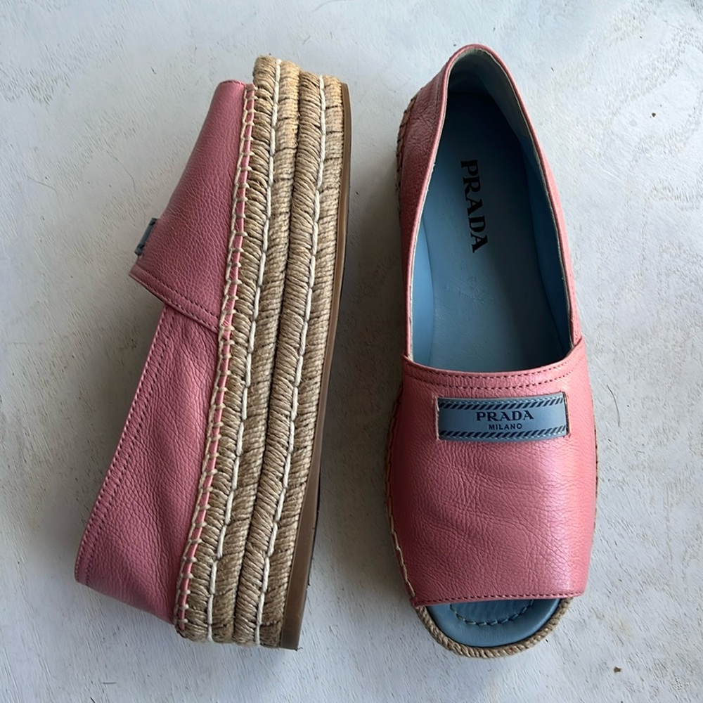 Prada Pink Platform Espadrilles